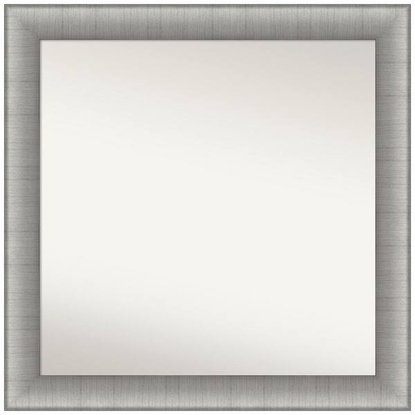 Amanti Art Elegant Brushed Pewter 30.75 in. W x 30.75 in. H Square Non-Beveled Framed Wall Mirror in Silver