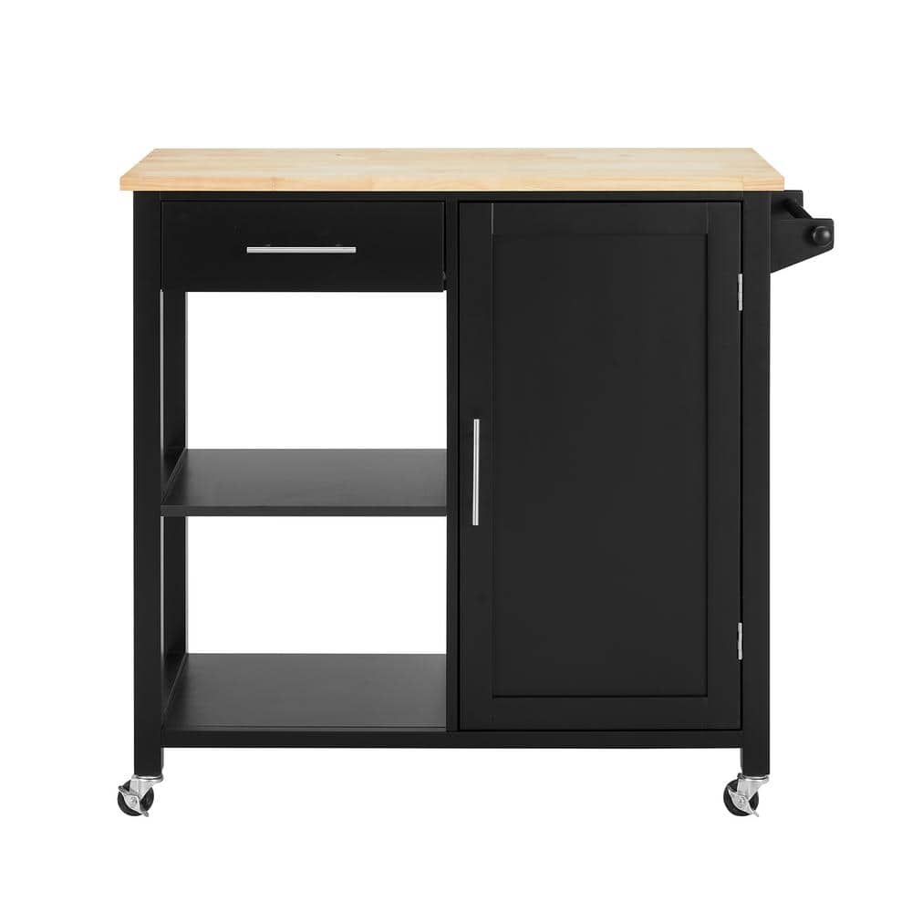 Easy Goods Living Margo Black Utility Kitchen Cart SKEGL19471BK The   Black Kitchen Carts Skegl19471bk 64 1000 