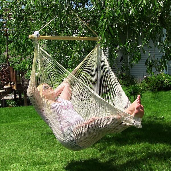 Sunnydaze Decor 3 Ft Mayan Hammock Chair With Wood Spreader Bar And Stand In Natural Hm Chairlnat Combo The Home Depot