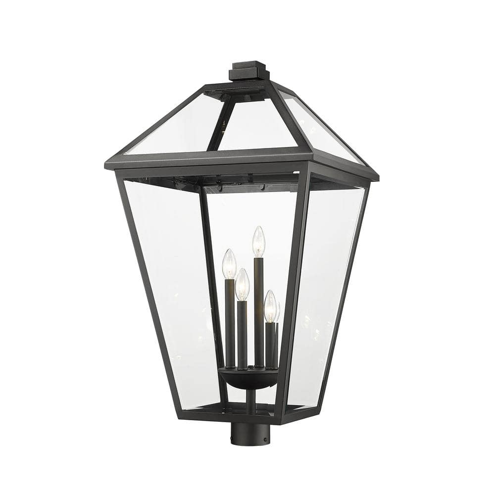 Talbot 4-Light Black Stainless Steel & Iron Hardwired Outdoor Weather Resis