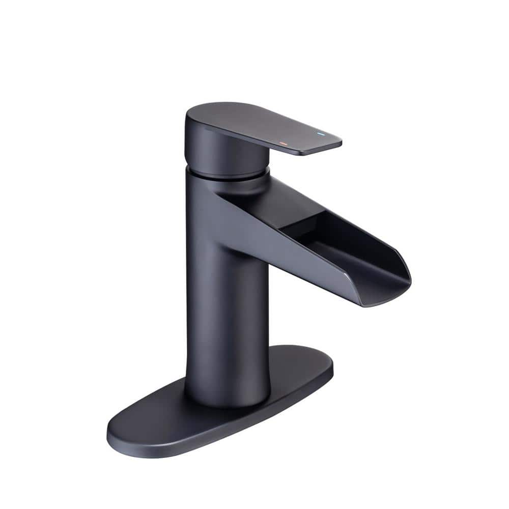 Lukvuzo Single Handle Single Hole Bathroom Faucet with Pop Up Drain in ...