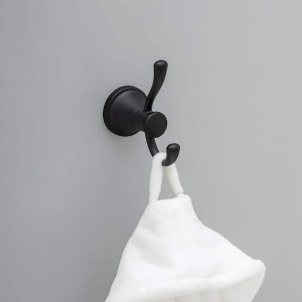 Delta Casara Double Towel Hook Bath Hardware Accessory in Matte Black  CSA35-MB - The Home Depot