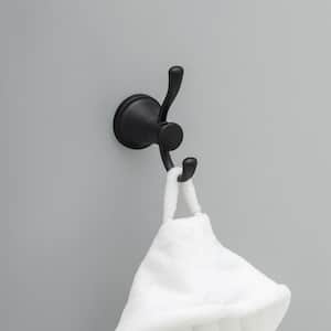 Casara Double Towel Hook Bath Hardware Accessory in Matte Black