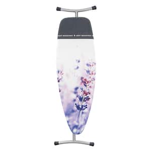 Ironing Board D 53 x 18 In with Heat Resistant Parking Zone, Lavender Cover and Metallic Gray Frame