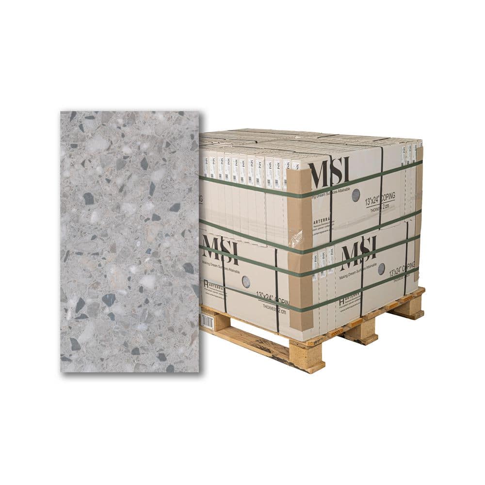 MSI Terrazo Gris 2 cm x 13 in. x 24 in. Matte Porcelain Stone Look