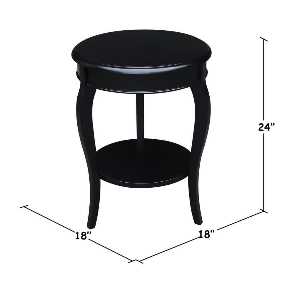 Cambria 25'' Black Solid Parawood Round End Table