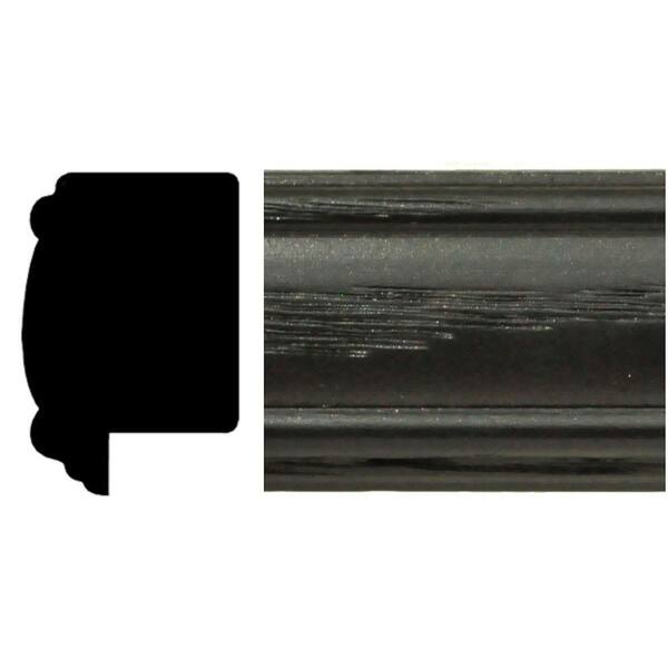 Unbranded 13/16 in. x 1-1/4 in. x 8 ft. Ash Black Finish Picture Frame Moulding