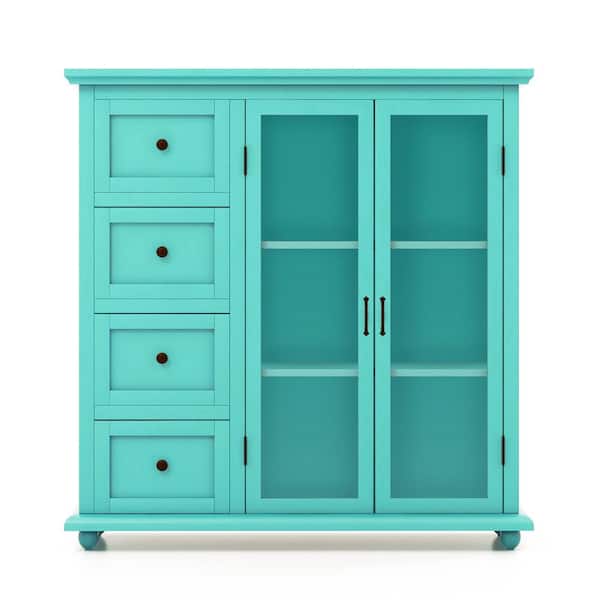 Costway Green Buffet Sideboard Table Kitchen Storage Cabinet with Drawers and Doors