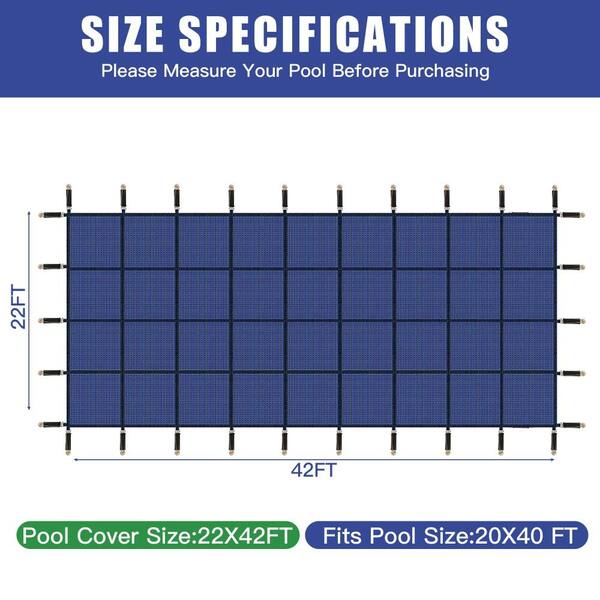 Suitable for 20x40 ft rectangular pools; high-strength mesh PP