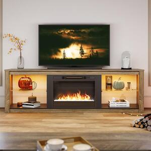 modern wall entertainment center with fireplace