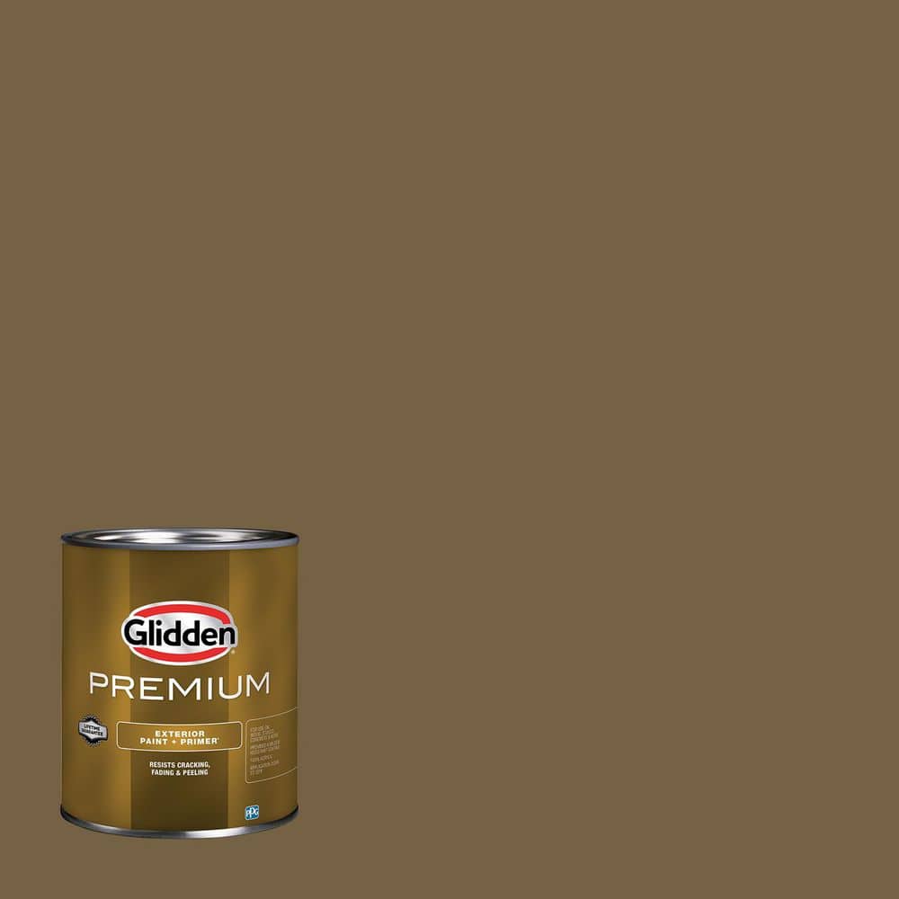 Glidden Premium 1 qt. PPG1097-7 Olive Wood Satin Exterior Latex
