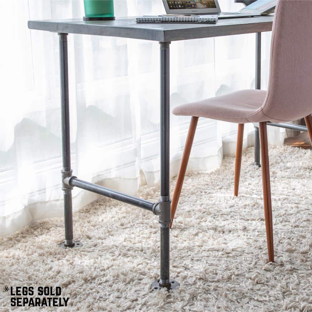 Riverstone Grey Distressed Pine Solid Wood Artisanal Desk Top