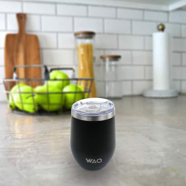 Swig 12oz Insulated Wine Cup Black