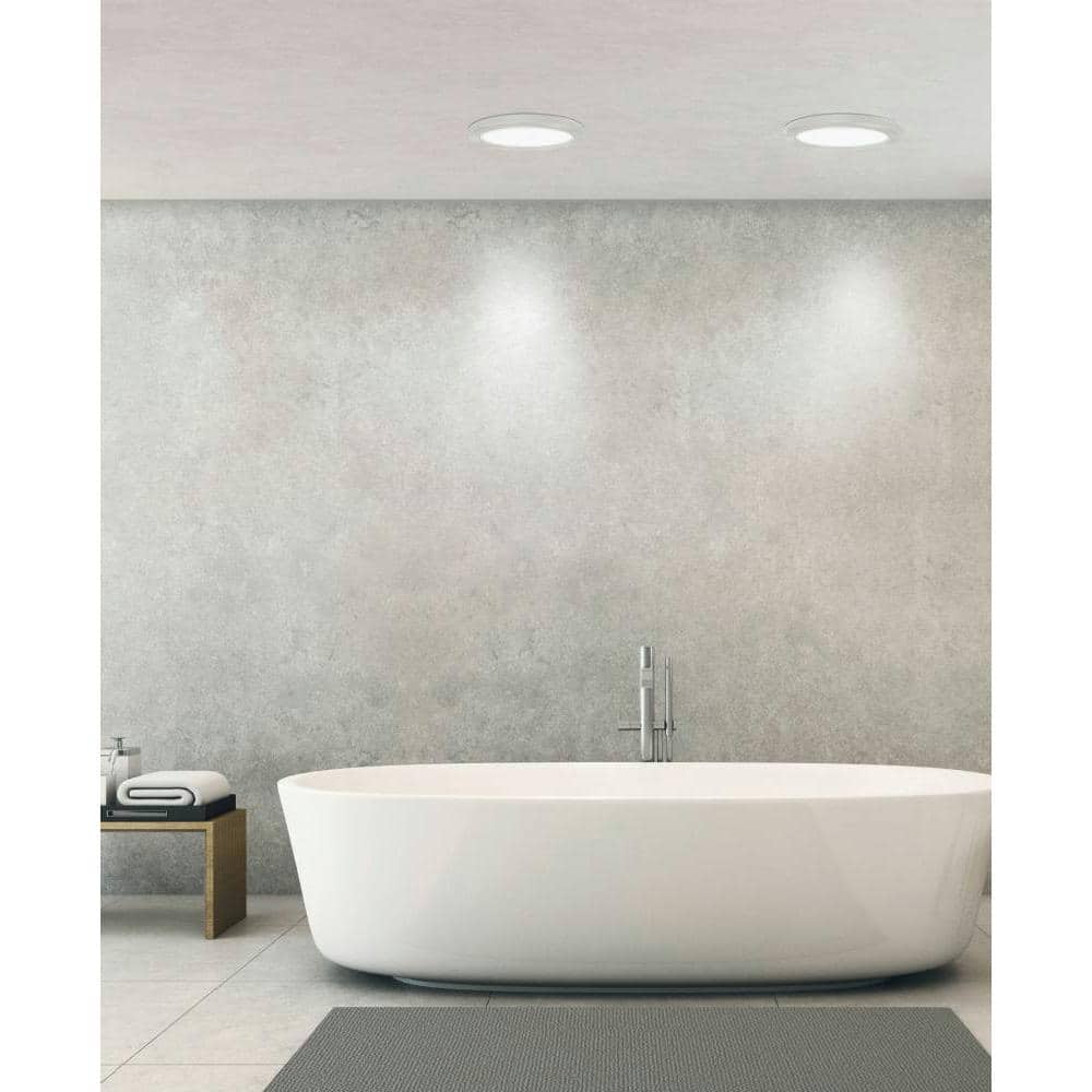 Eglo Trago 9" Contemporary Brushed Nickel LED Flush Mount Light