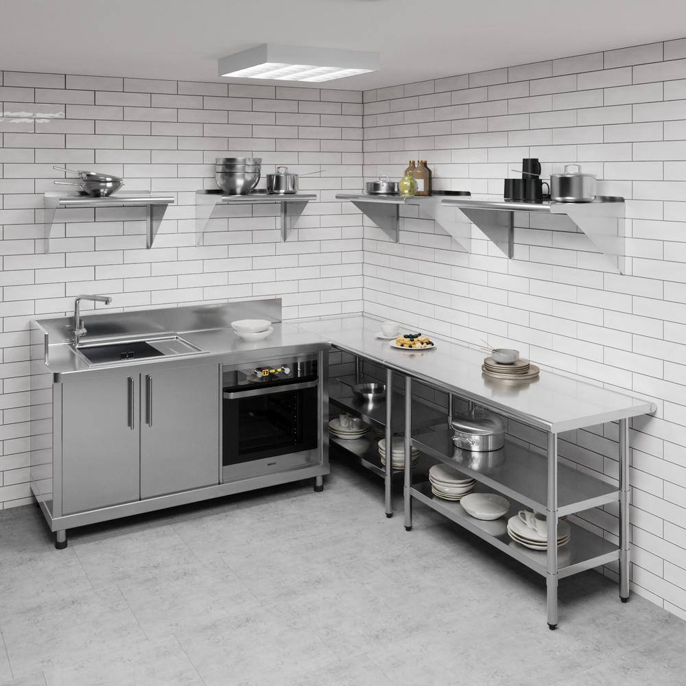 18" x 30" Stainless Steel Wall Shelf with Brackets