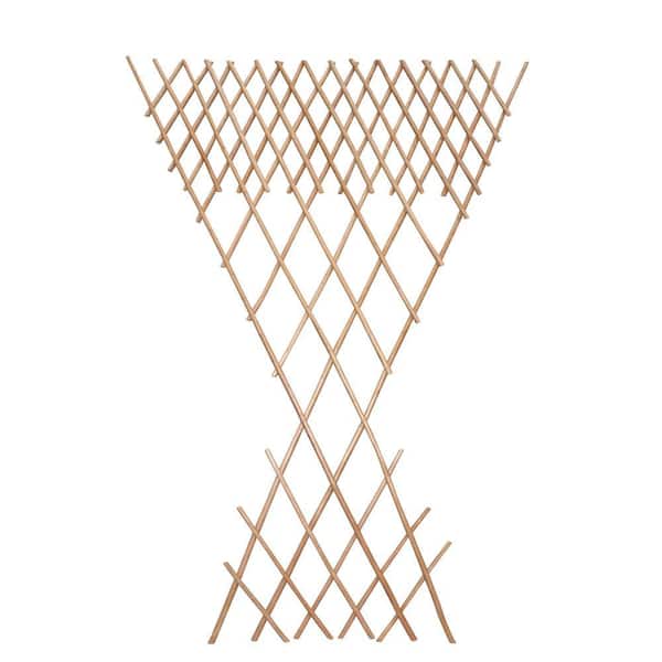 Peeled Willow 60 in. H x 24 in. W Double Fan Trellis