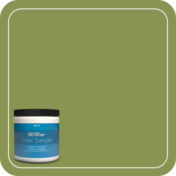 BEHR PREMIUM PLUS 8 oz. #M350-6 Frog Satin Enamel Interior/Exterior Paint & Primer Color Sample
