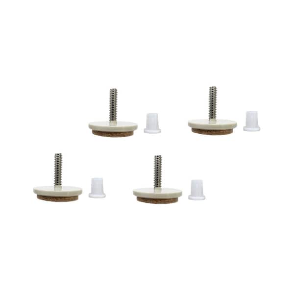 Everbilt 1-1/2 in. Beige Round Felt Threaded Stem Furniture Glides for Floor Protection (4-Pack)