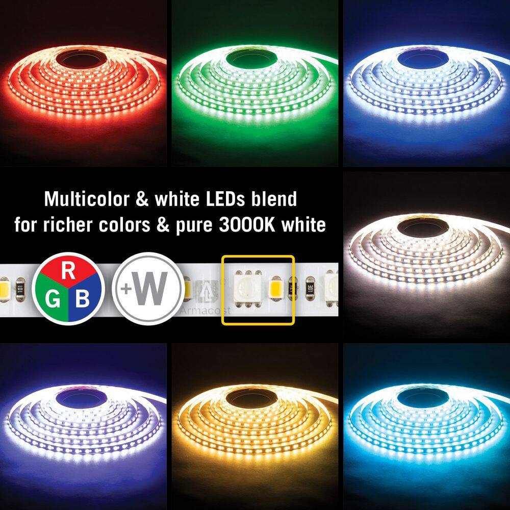 16-Foot RGB+W LED Tape Light with 24V Power