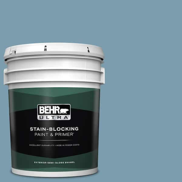 BEHR ULTRA 5 gal. #550F-4 Cool Dusk Semi-Gloss Enamel Exterior Paint & Primer