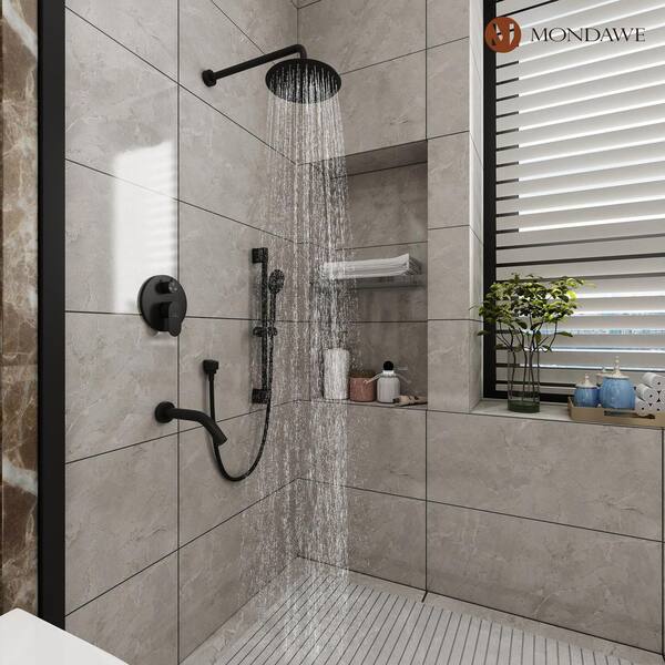Mondawe Retro Series 3-Spray Patterns with 1.8 GPM 9 in. Rain Wall