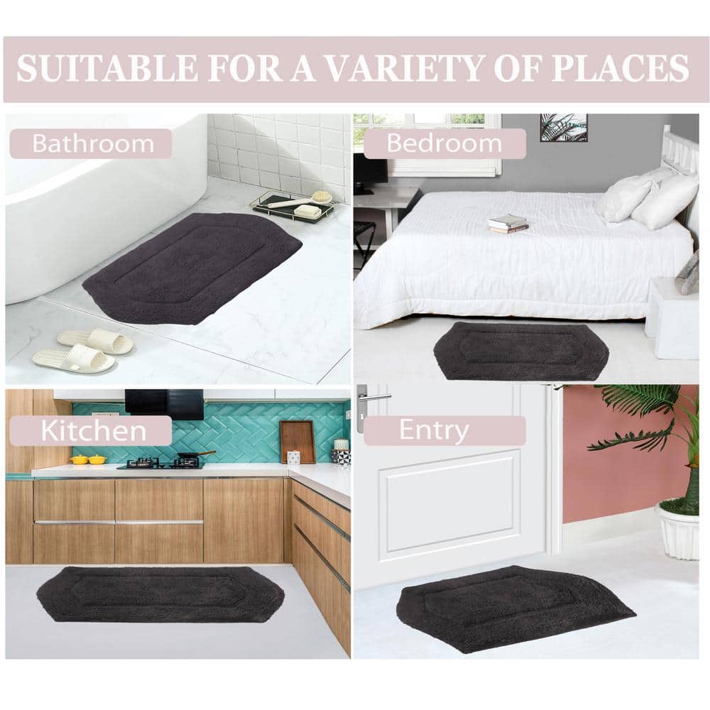 Waterford Luxury 30" Round Plush Gray Cotton Bath Rug