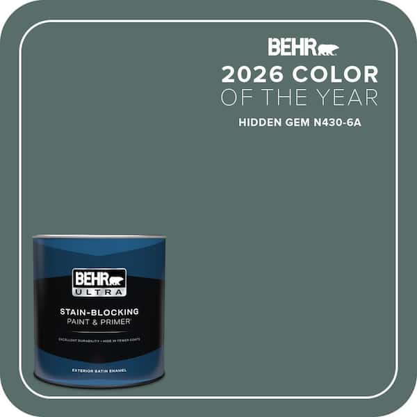 BEHR ULTRA 1 qt. #N430-6A Hidden Gem Satin Enamel Exterior Paint & Primer