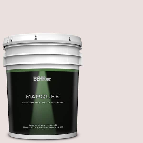 BEHR MARQUEE 5 gal. #PR-W06 Prelude to Pink Semi-Gloss Enamel Exterior Paint & Primer