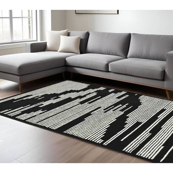 8 ft. x 10 ft. Multi-Colored Wool Abstract Hand Hooked Area Rug