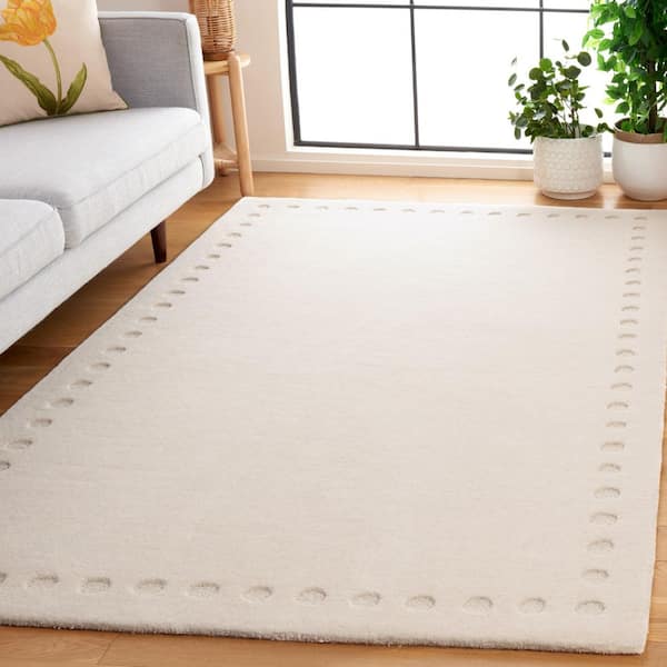 Metro Ivory 8 ft. x 10 ft. Dotted Border Area Rug