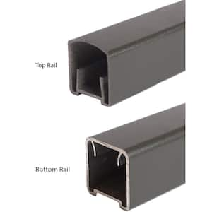 Contemporary 6 ft. x 36 in. Charcoal Gray Fine Textured Aluminum Level Rail Kit