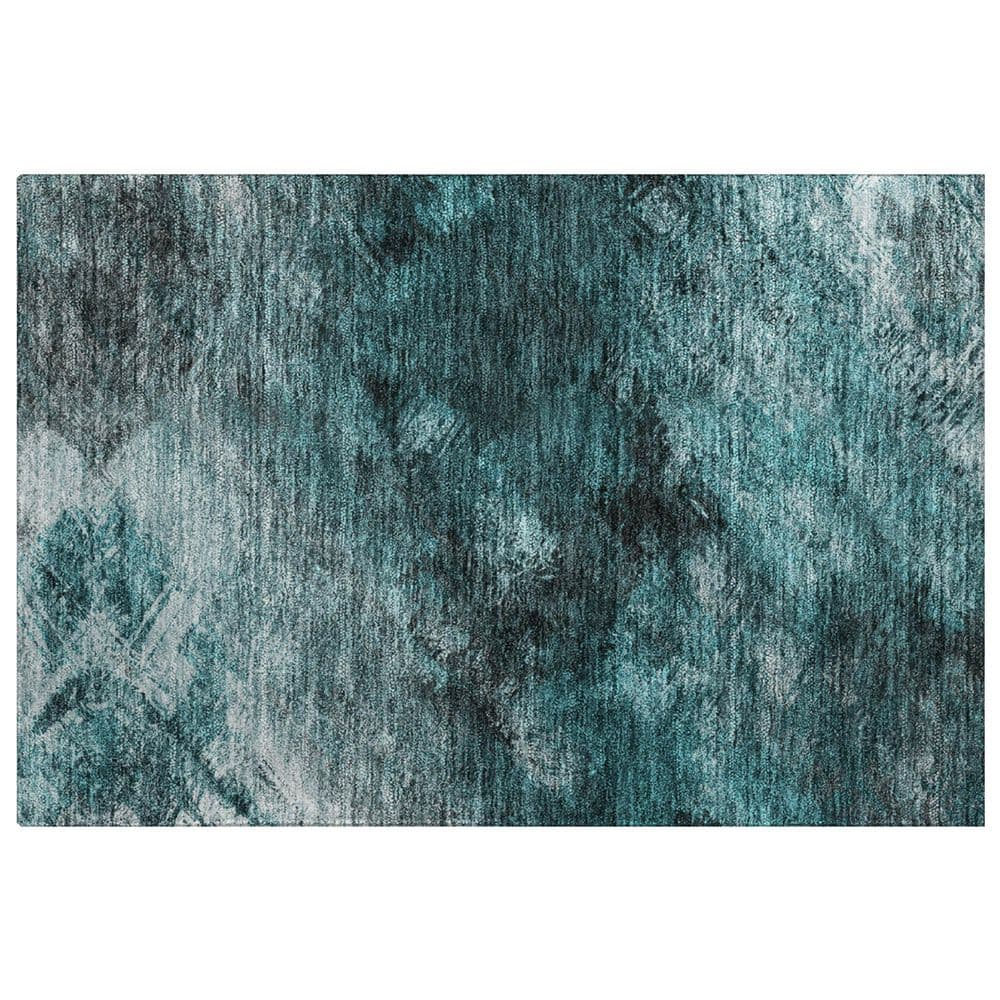 Dream Shag Premium Machine Washable Abstract ADS590 Teal 2 ft. x 3 ft. Accent Rug price history on PriceWatchPro