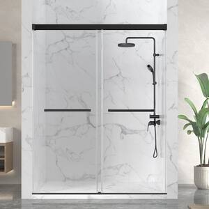 ANZZI Ward Series 76 in. x 56-60 in. Frameless Sliding Shower Door