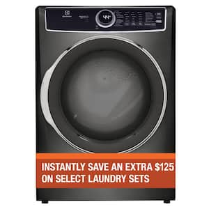 8.0 Cu. Ft Front Load Perfect Steam Electric Dryer with LuxCare Dry and Instant Refresh in Titanium