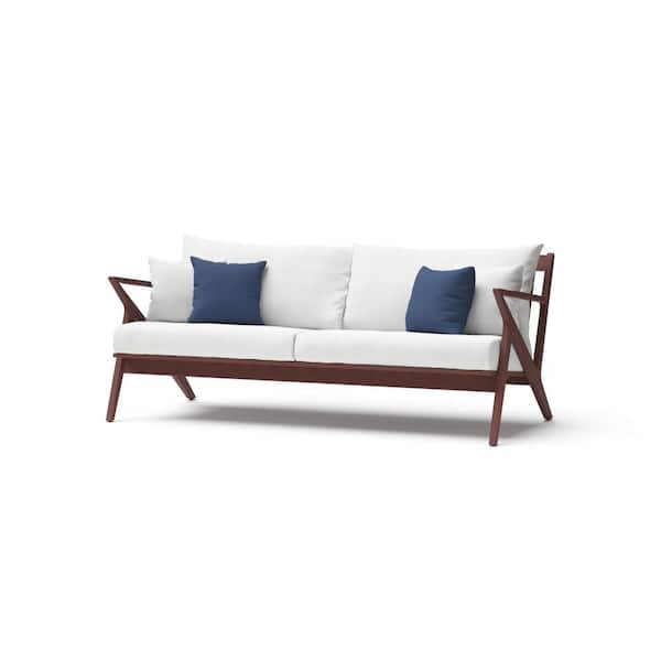 RST BRANDS Vaughn Wicker Outdoor Sofa with Sunbrella Bliss Ink Cushions