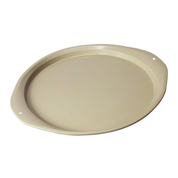 1-Piece Carbon Steel Nonstick Pizza Pan Set with Wide Handles for Baking Cooking Grilling, Even Heating