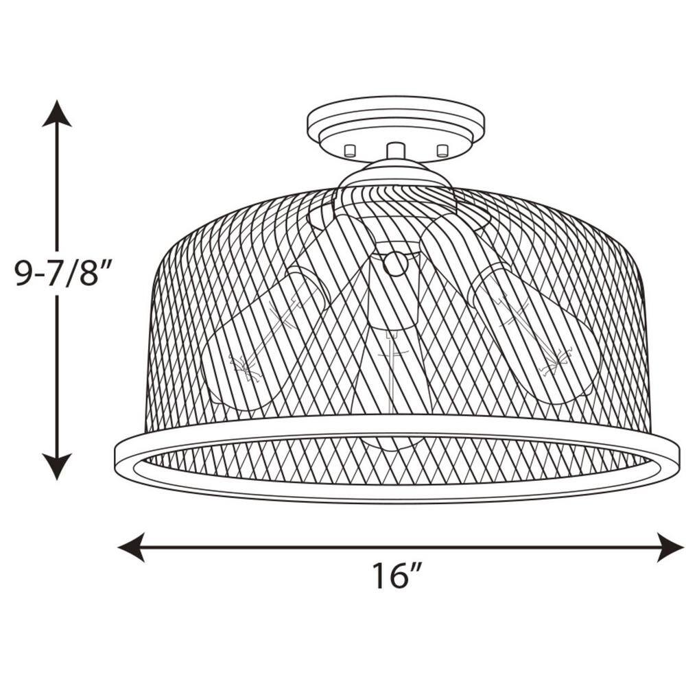 Artisan Rustic 16" Bronze and Glass Drum Semi-Flush Light
