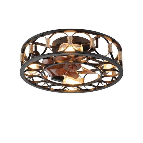 Yardreeze 20 in. Indoor Black Ceiling Fan with Remote and 6 Gear Wind Speed