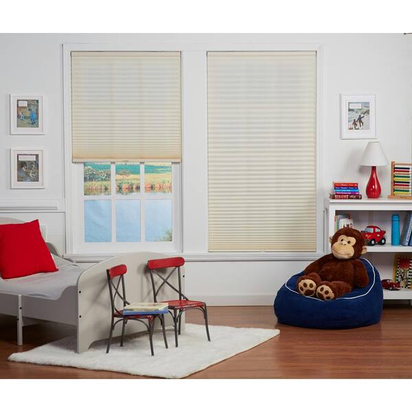 27.5W x 72L Inches Ecru DEZ Furnishings QDER274720 Cordless Light Filtering Pleated Shade
