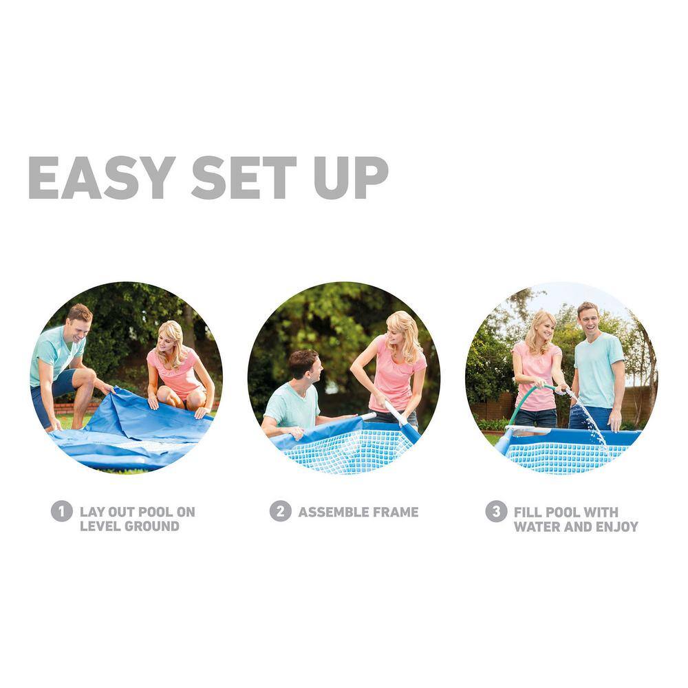 Intex 86" Blue Rectangular Frame Above Ground Pool