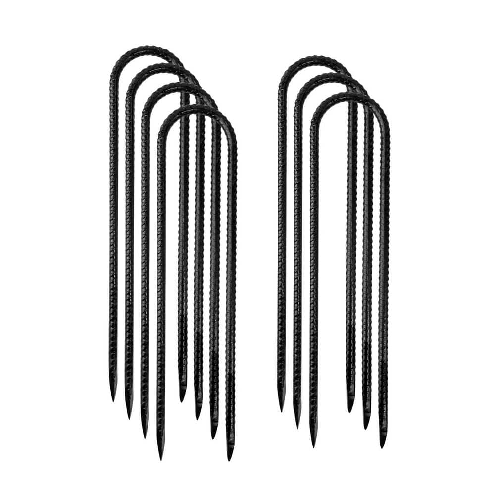 Heavy Duty 12 in. Steel U Hook Metal Fence Stakes Ground Anchors, 8-Pack price history on PriceWatchPro