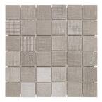 Lungo Smoke 11.81 in. x 11.81 in. 10mm Matte porcelain Floor and Wall Mosaic Tile (0.97 sq. ft. per Sheet)