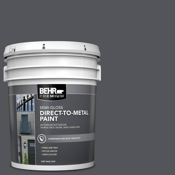 BEHR PREMIUM 5 gal. #N510-6 Orion Gray Semi-Gloss Direct to Metal Interior/Exterior Paint