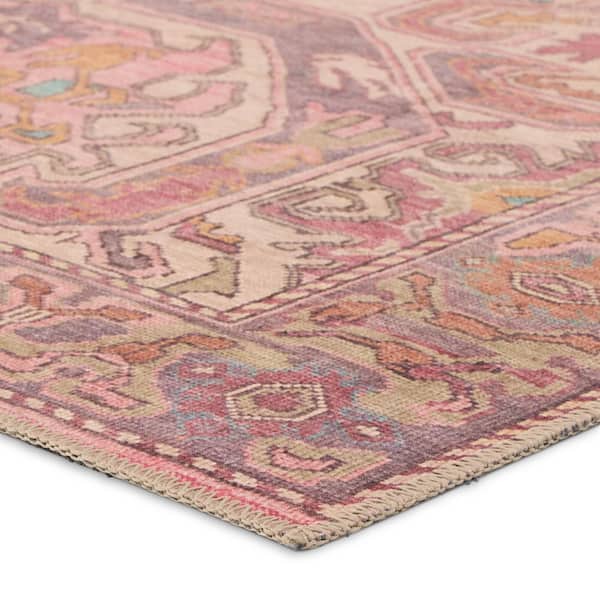Elanor 4 X 6 Medallion Pink/Purple Washable Area Rug