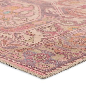 Elanor Pink/Purple 5 ft. X 8 ft. Medallion Washable Area Rug