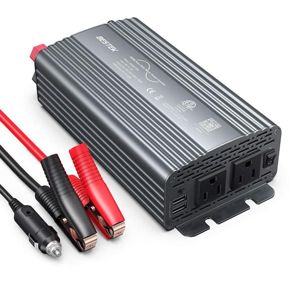 Lukyamzn Pure Sine Wave 500W Power Inverter DC to AC Car Charger Plug Inverter in Gray with USB Charging Ports