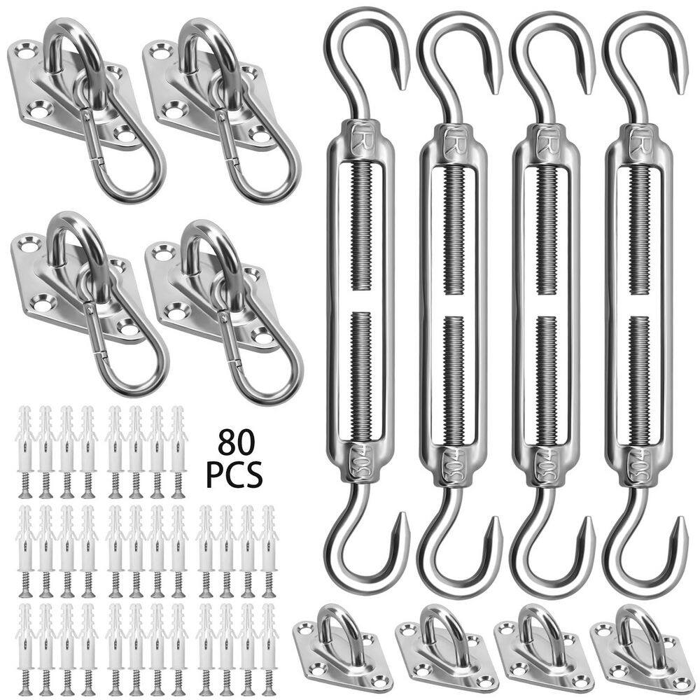 80-Piece Sun Shade Sail Hardware Kit 304 Stainless Steel for Install Rectangle and Triangle Shade Sails price history on PriceWatchPro