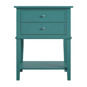 Queensbury Emerald Accent Table with 2-Drawers