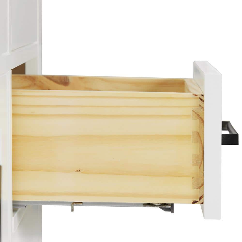 60'' White Hardwood Single Freestanding Bathroom Vanity Base