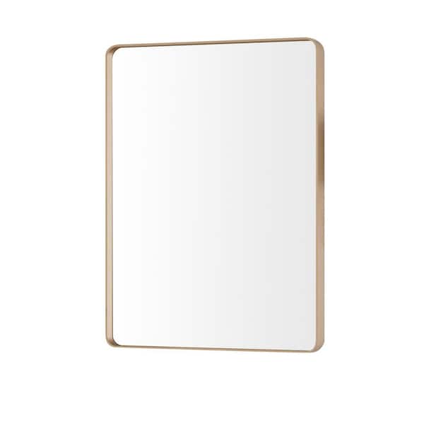 24 in. W x 32 in. H Rectangular Aluminum Framed Explosion-Proof Wall Bathroom Vanity Mirror in Brushed Nickel